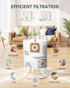 isinlive CMXZVBE38749 double-layer filtration reduces dust while bag captures debris.