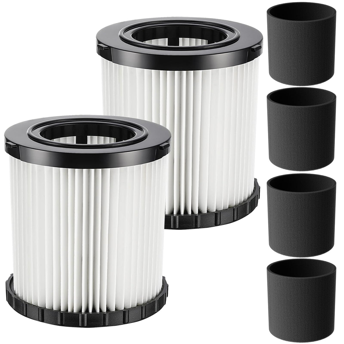 isinlive DCV580H/DCV581H HEPA filter two-pack for DeWalt vacuums, easy replacement.