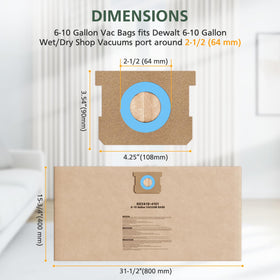 isinlive DXVA19-4101 vacuum bags for DEWALT DXV10S model with double-layer protection