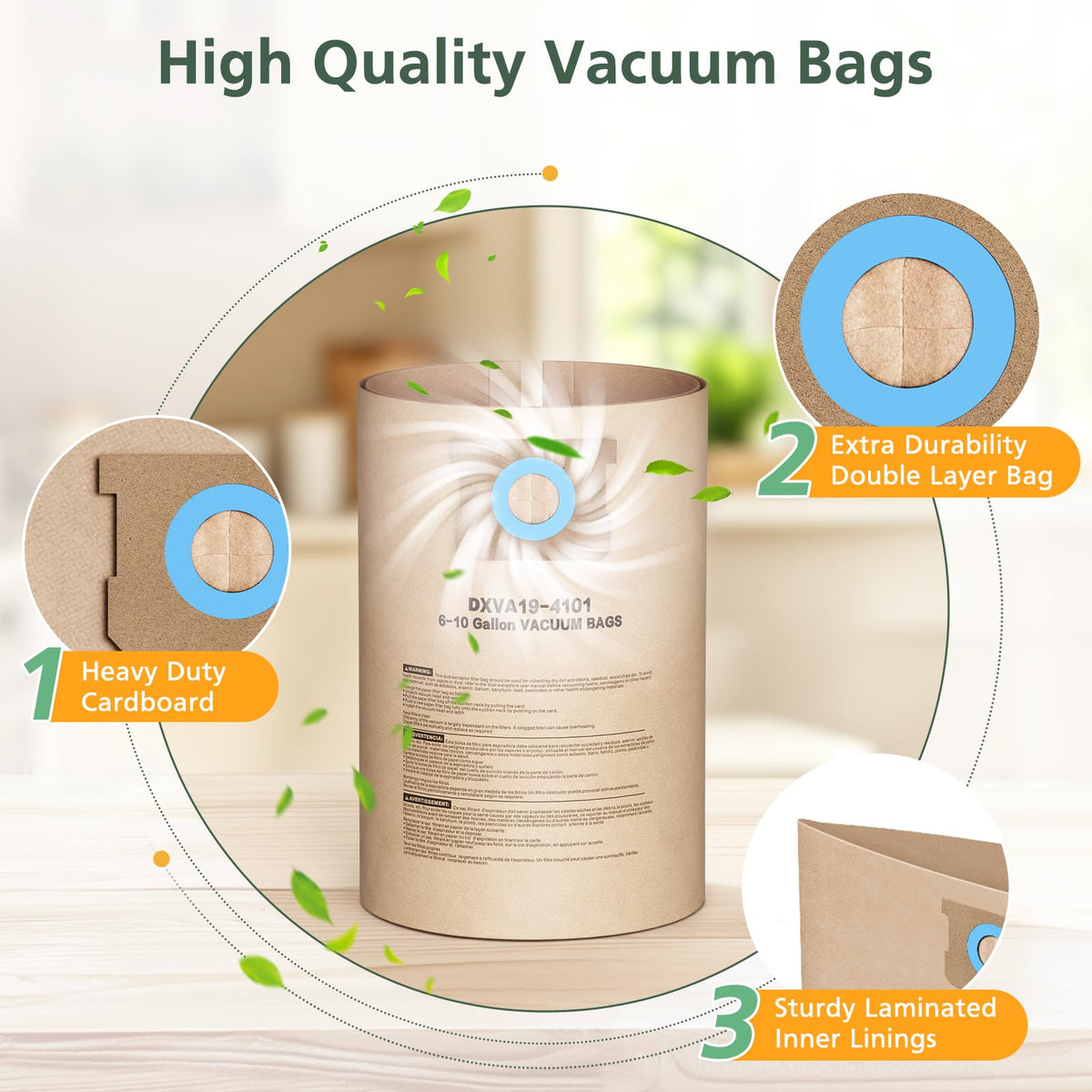 isinlive DXVA19-4101 vacuum bags compatible with Vacmaster VK811PH for versatile use