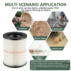 Isinlive red stripe vacuum filter pleated design for enhanced debris capture
