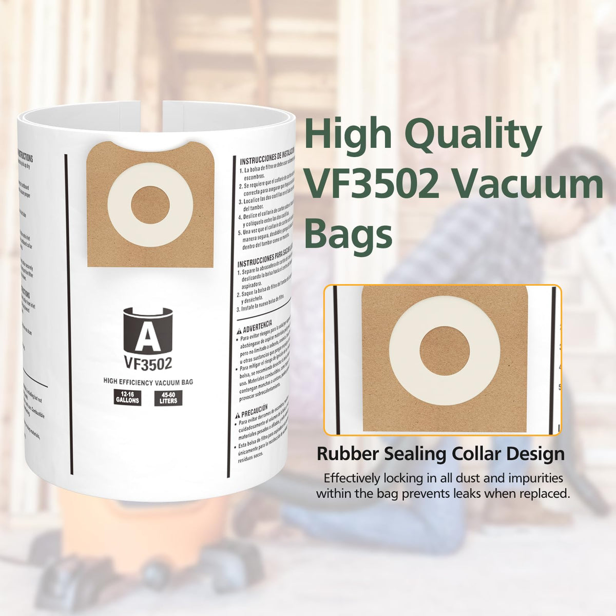 Isinlive VF3502 easy to install, tool-free bag replacement.