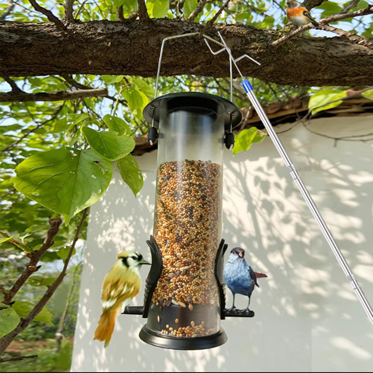 ISIVOVE versatile reacher for hanging plants and bird feeders.