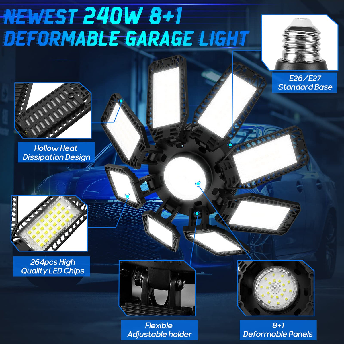 ISKYDRAW 6500K daylight color rendering for true-to-life visibility in garages.
