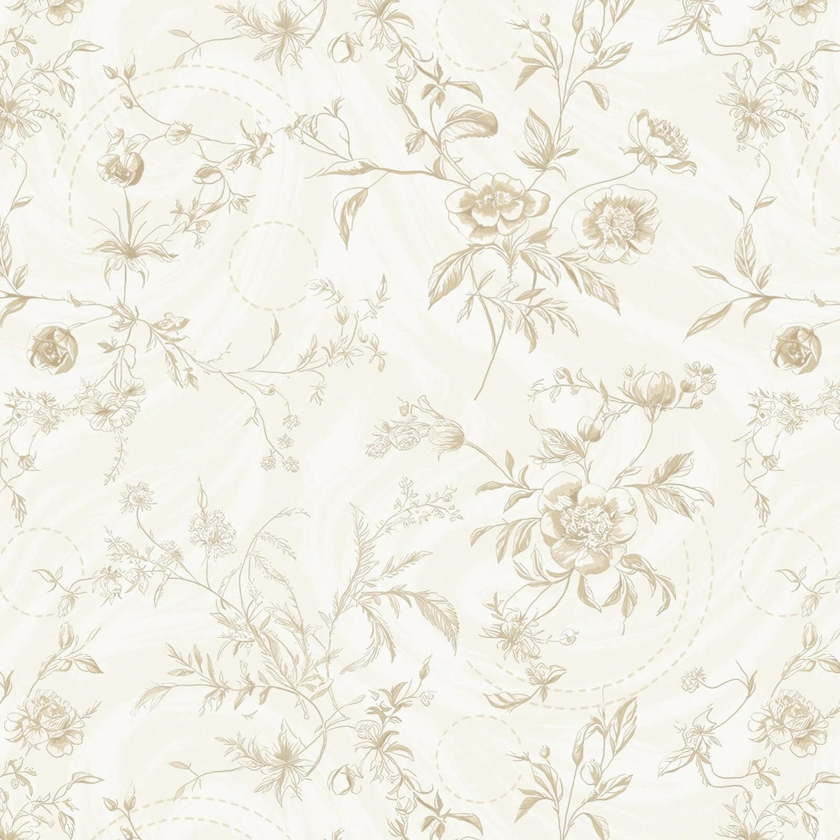Ismoon floral pattern wallpaper in beige texture for walls or cabinets