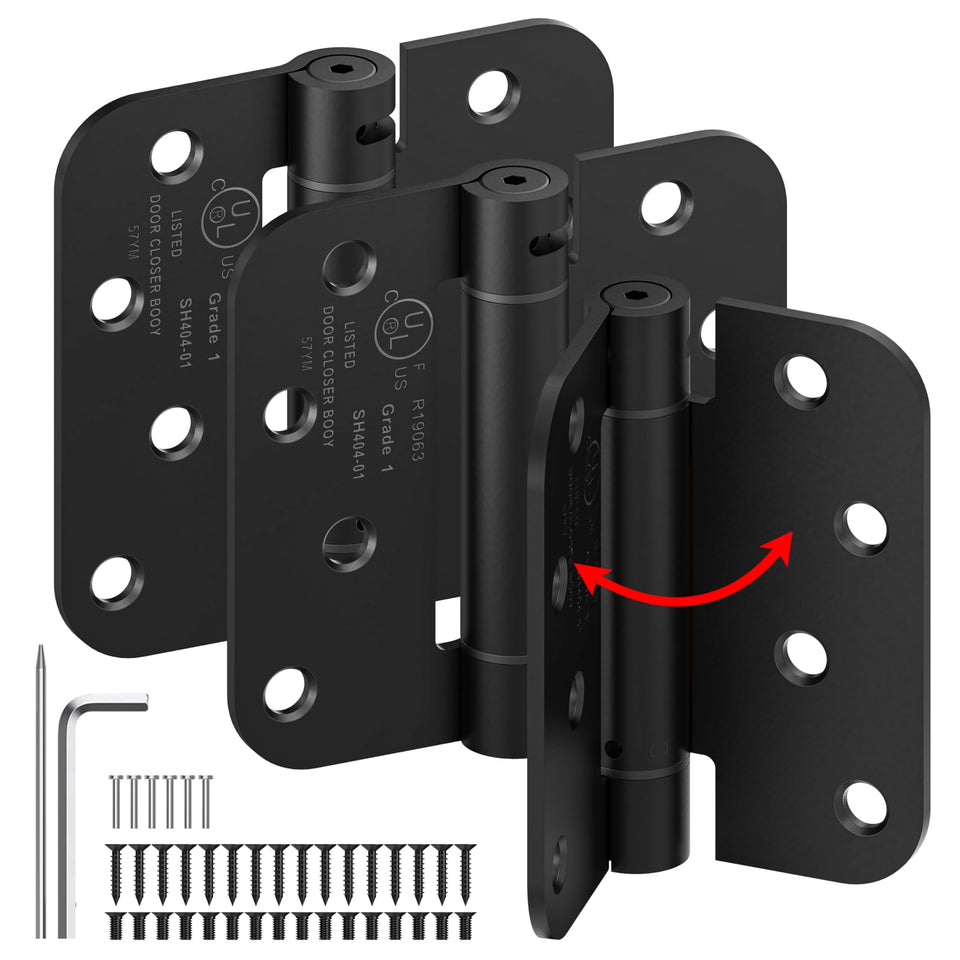 ISOKER 3-pack self-closing hinges, 4-inch, smooth auto-close for interior and exterior doors.