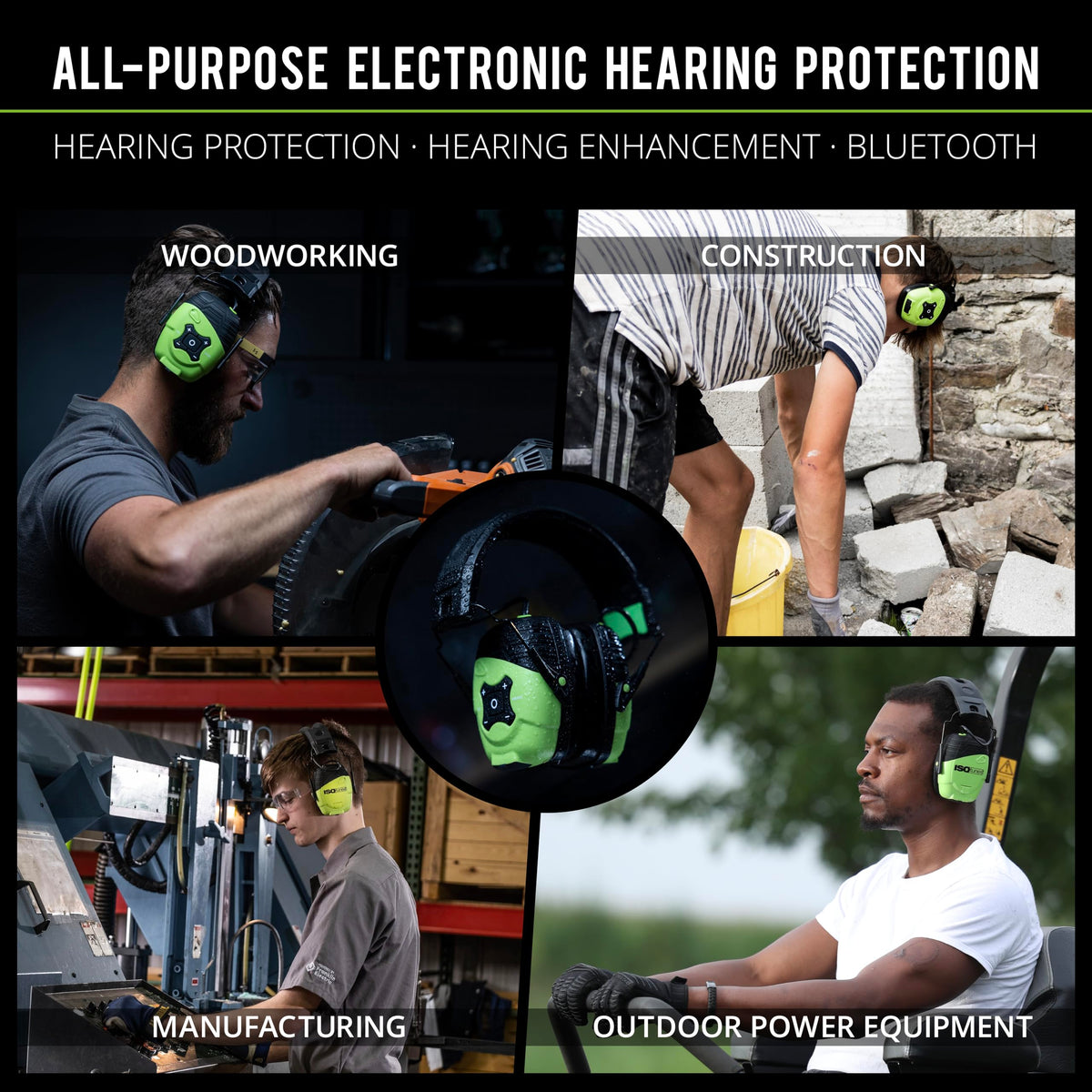 ISOtunes LINK Aware Technology microphones with passthrough for situational awareness.