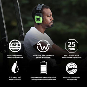 ISOtunes LINK IPX4 sweat-resistant earmuffs built for rugged workflows.
