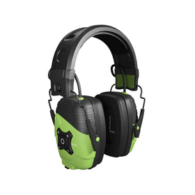 ISOtunes LINK headband in safety-green color for all-day hearing protection on site.