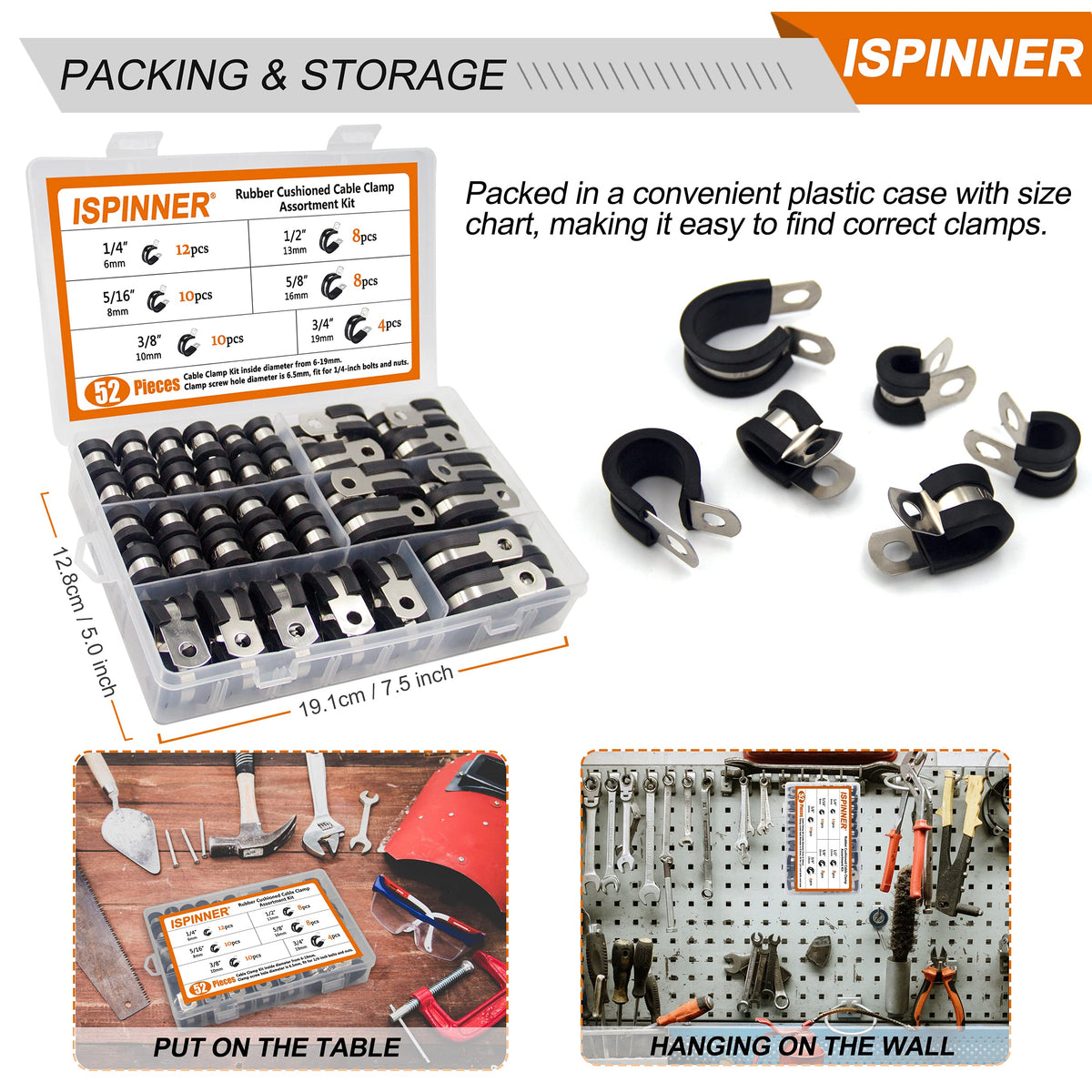 ISPINNER clamps installed with M6 screws for secure mounting