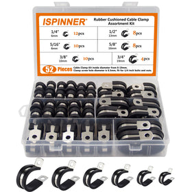 ISPINNER 52pcs cable clamps kit in sturdy outer case for easy organization