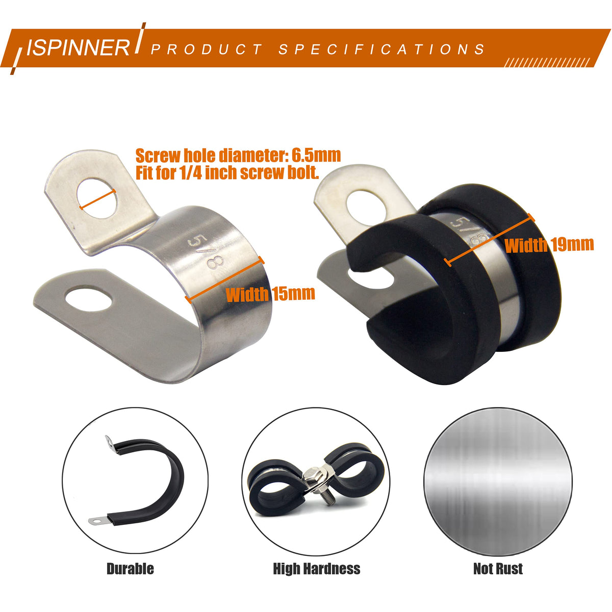 ISPINNER kit shows six sizes ranging from 1/4 to 3/4 inch