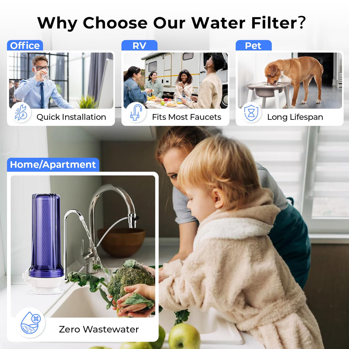 iSpring CKC1C carbon block filter reduces chlorine and odors for better taste
