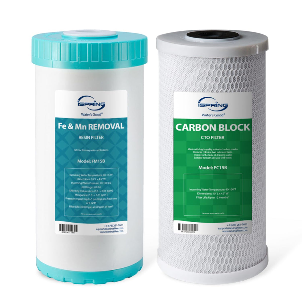 Ispring F2WGB21BM CTO carbon block filter improves clarity and removes odors.