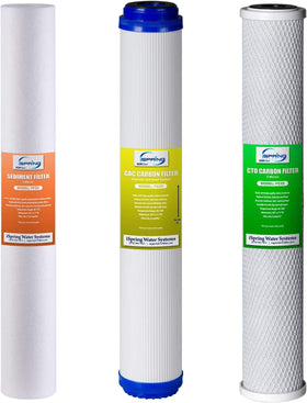 iSpring F3WCB32-O sediment filter captures small particles for clearer tap water.