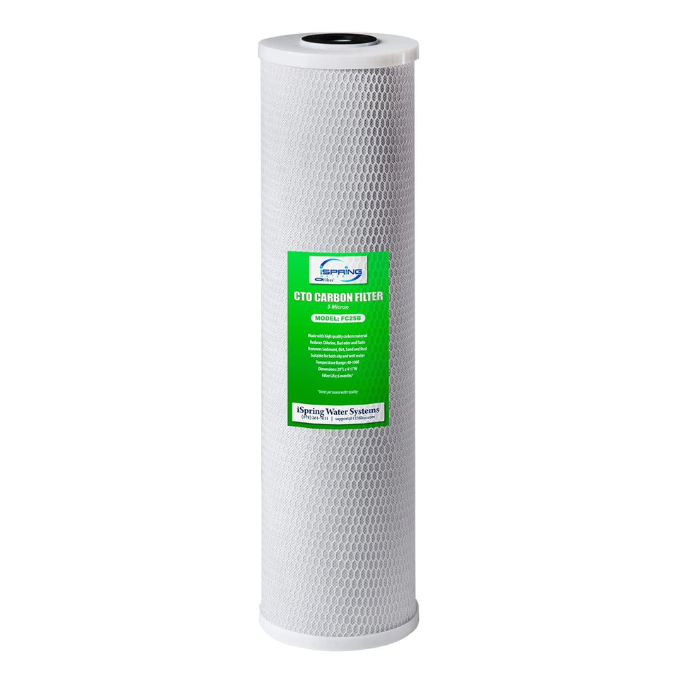 iSpring FC25B installation in a standard 20x4.5 inch housing for easy setup