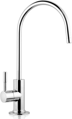 Ispring GA1-B chrome faucet spout with 360-degree swivel for easy access to filtered water.