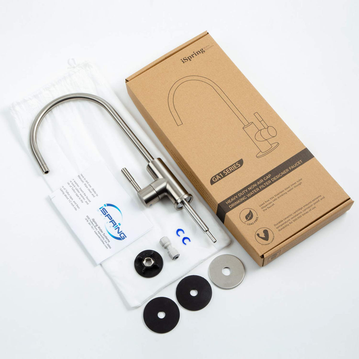 Ispring GA1-B mounting hardware is included for straightforward installation.