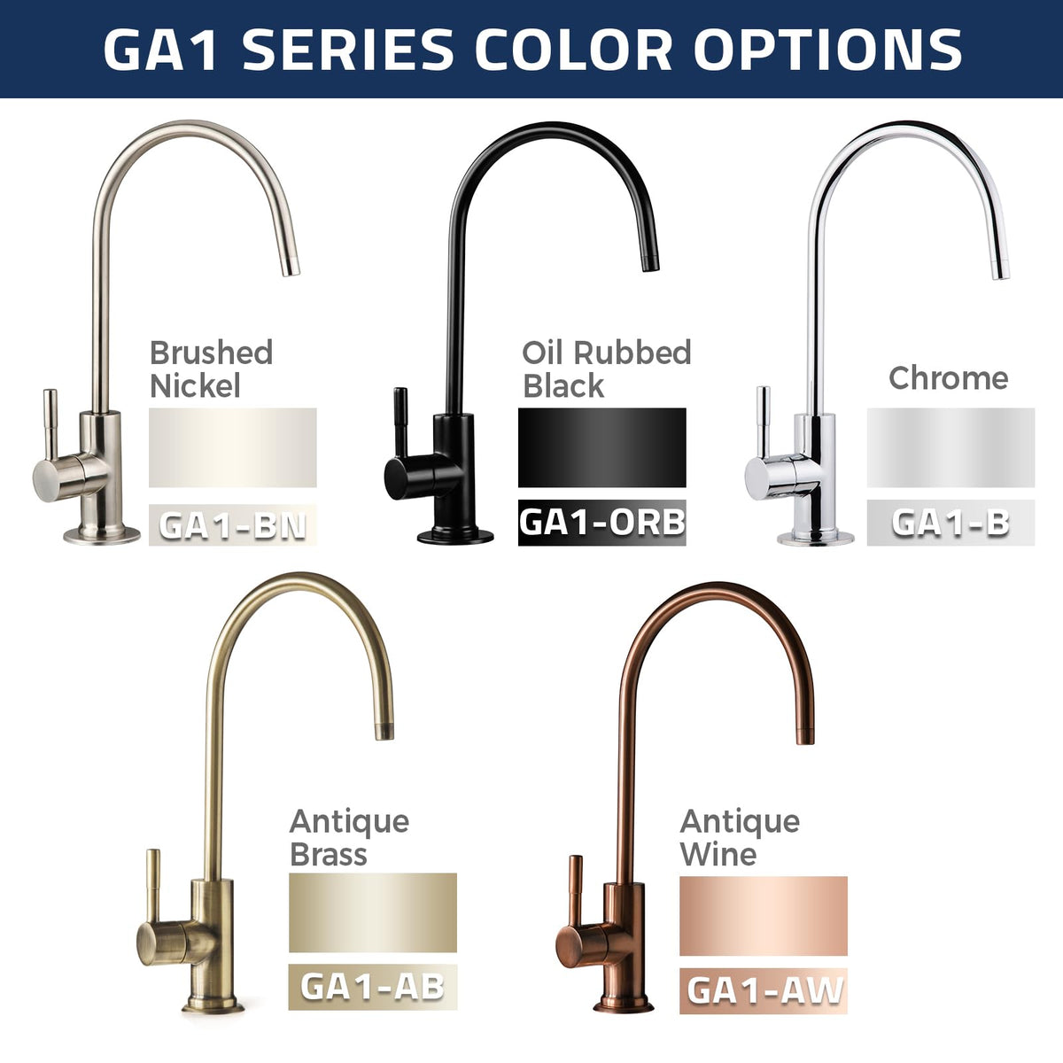 Ispring GA1-B lead-free body ensures safe, clean water at your kitchen sink.