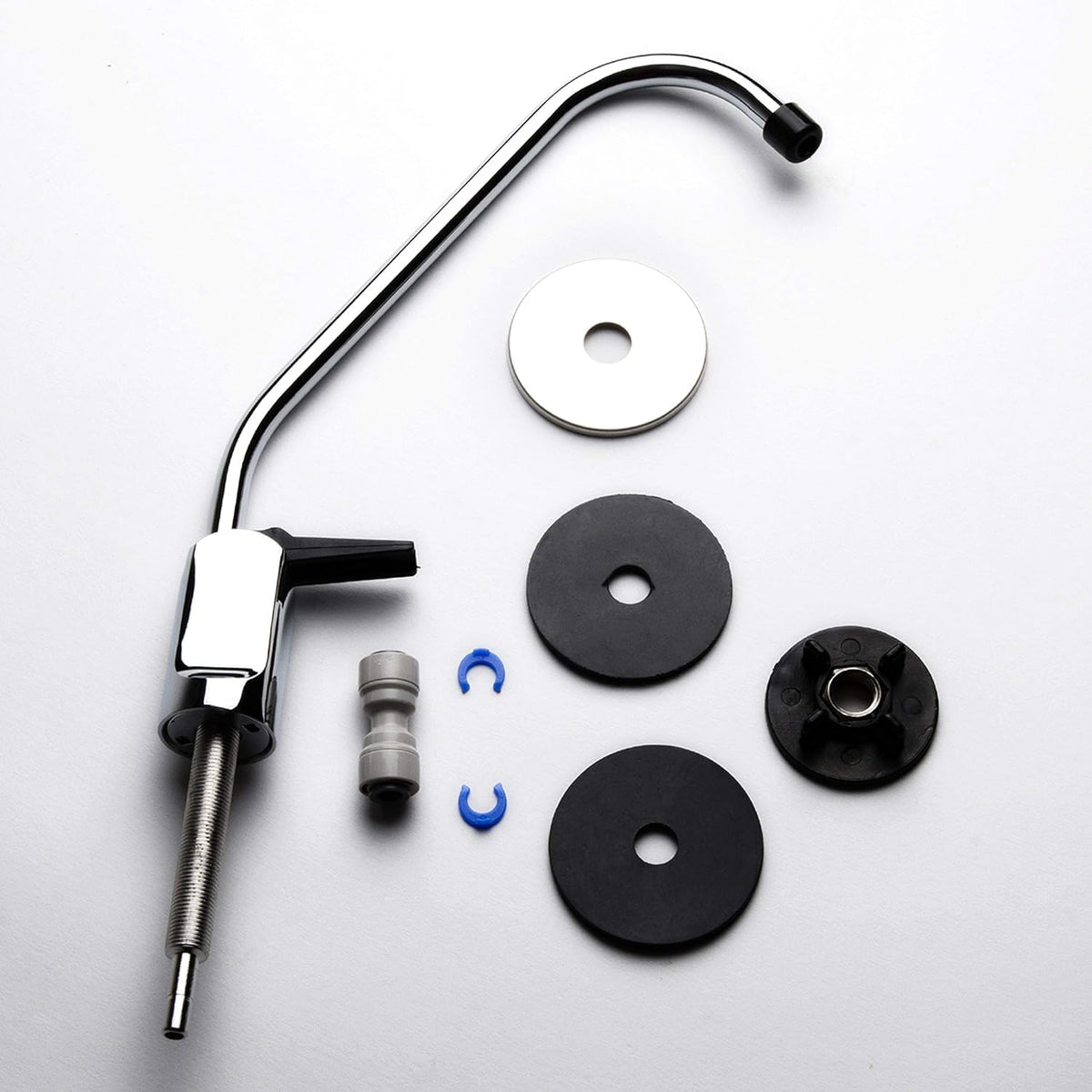 Ispring GB1 chrome long-reach RO faucet enables convenient under-sink use