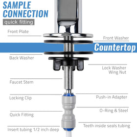 Ispring GB1 chrome handle shows smooth push-down operation