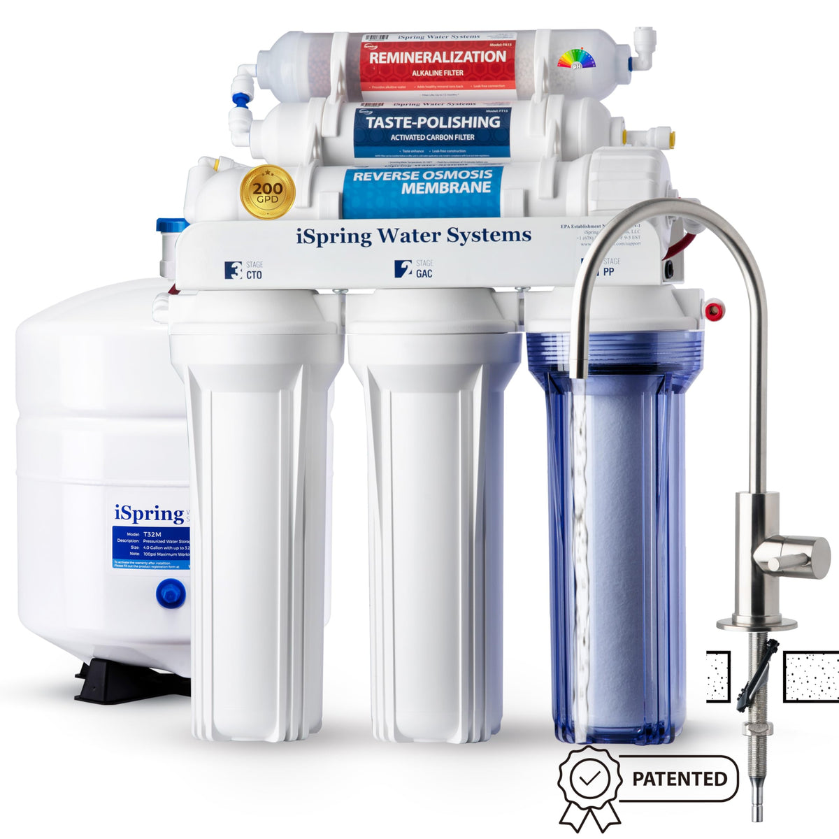 Ispring RCC2AK under-sink RO system ready for large households with efficient filtration.