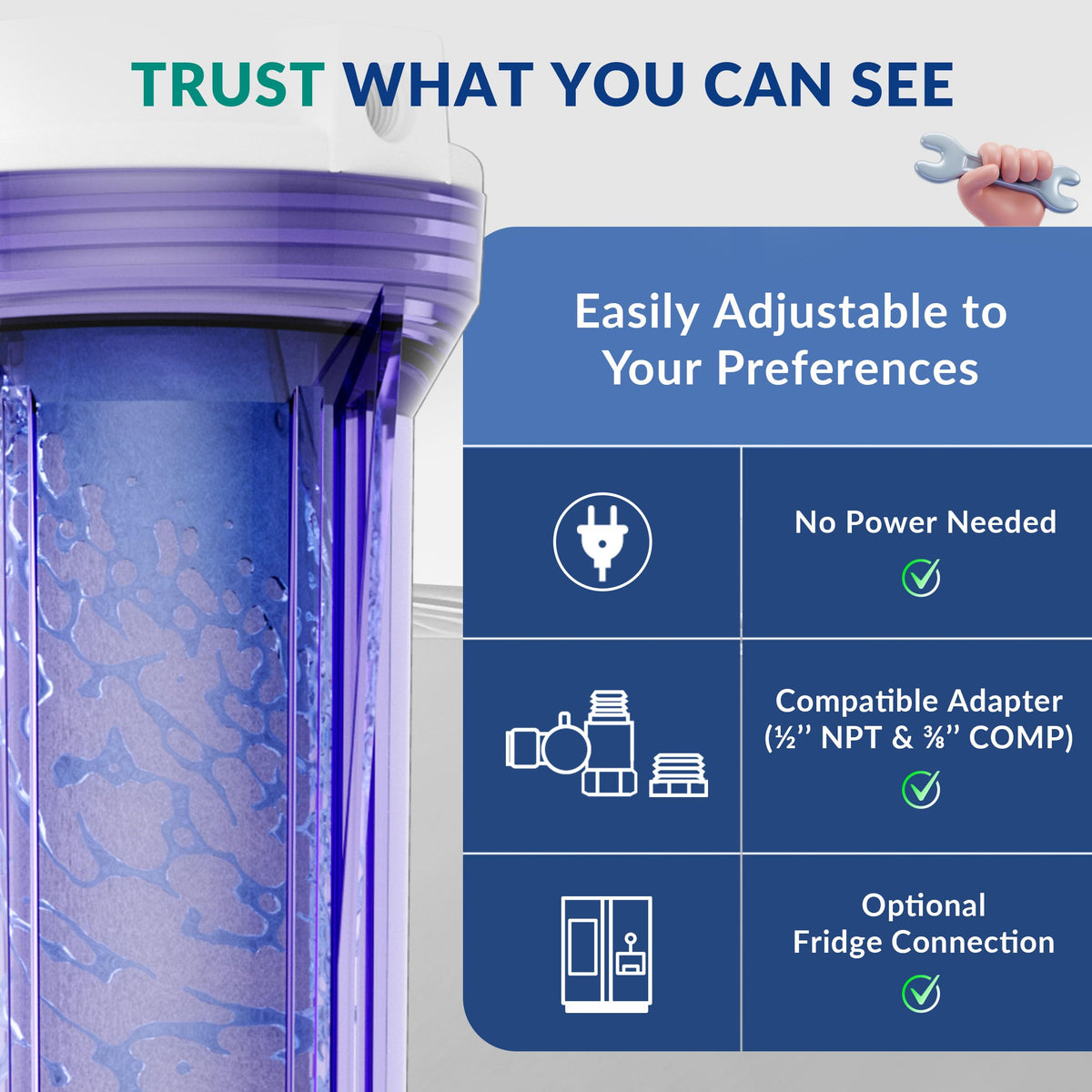 Ispring RCC7AK-UV top-mounted faucet simplifies convenient tap access.
