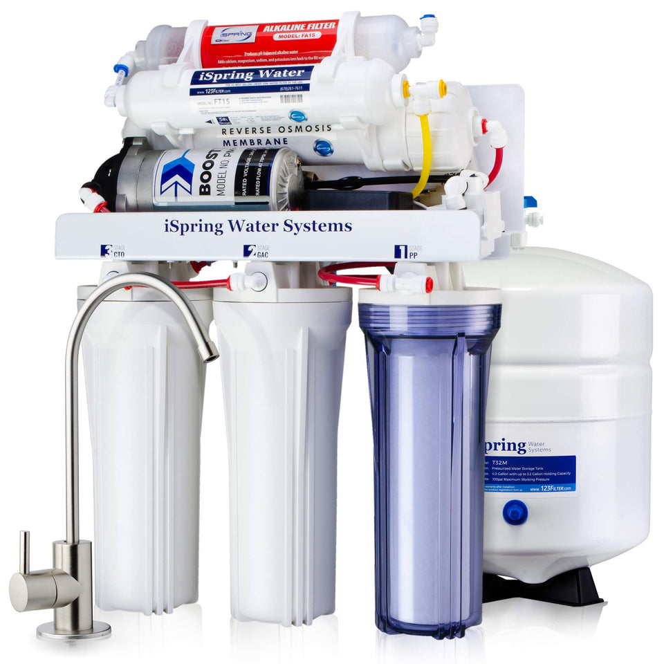 iSpring RCC7P-AK booster pump enhances filtration performance under low water pressure