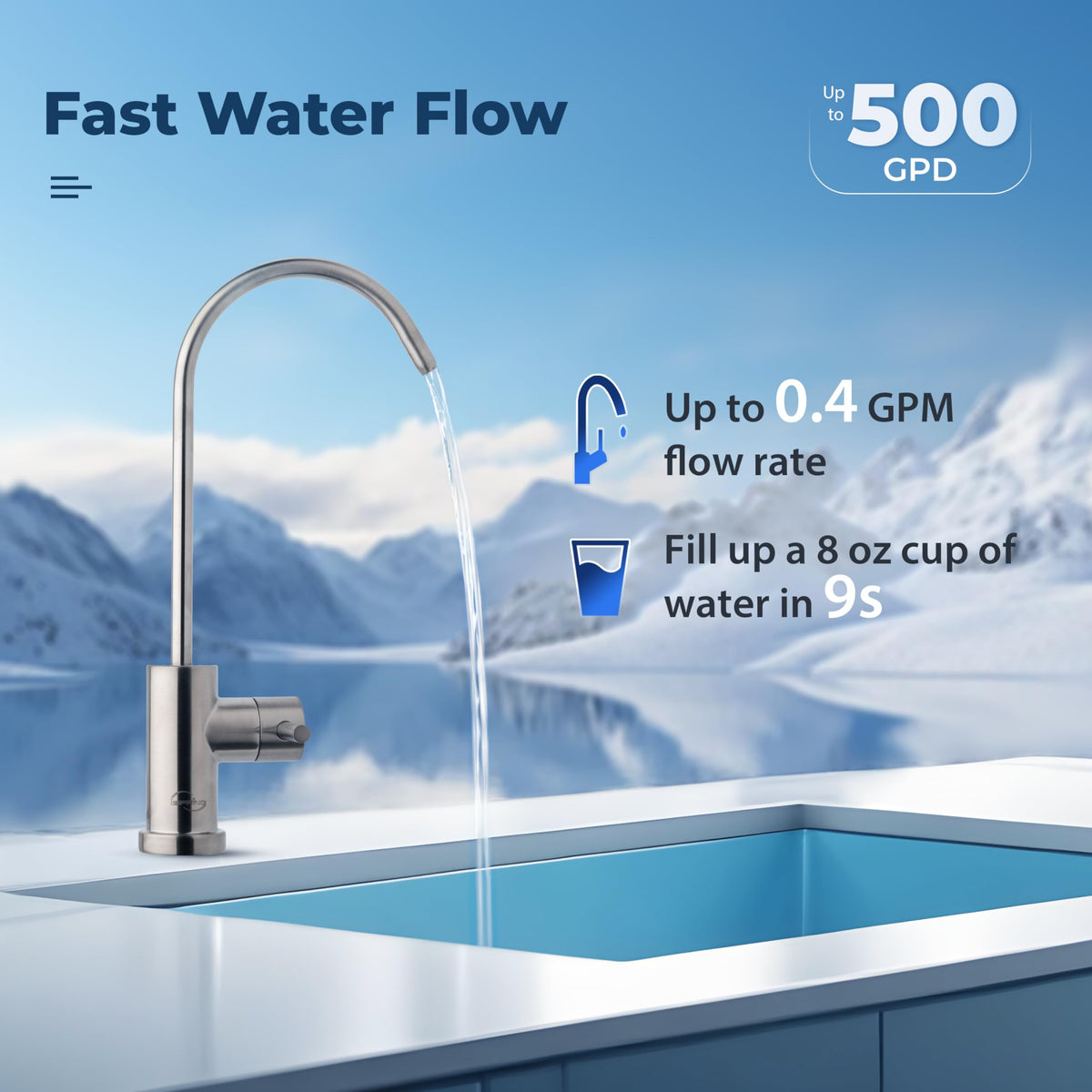 ispring RO500AK-BN compact design saving under-sink space