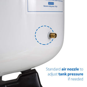 iSpring T32M tank top cap highlighting leak-free seal for RO storage.