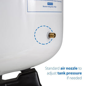 iSpring T55M side view with stand for compact under-sink RO storage.