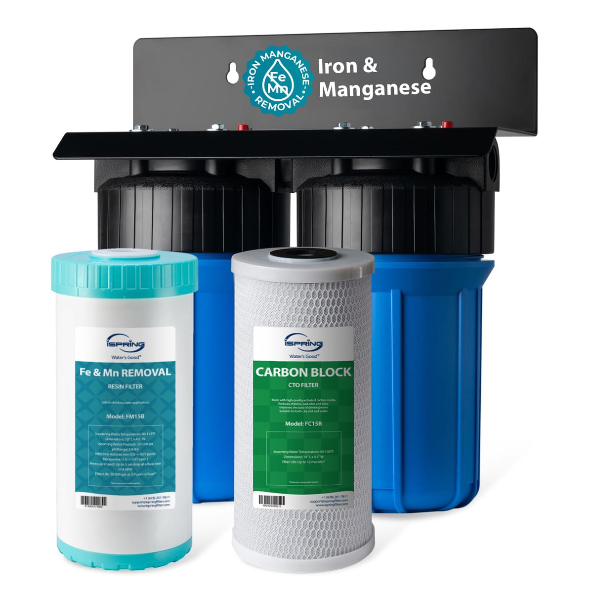 iSpring WGB21BM main unit for whole-home filtration improves water quality at all taps