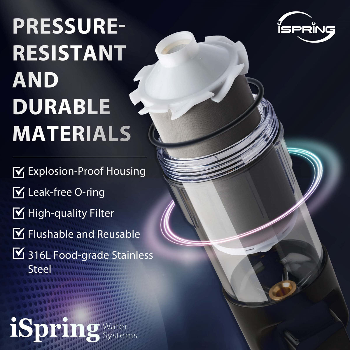 iSpring WSP50ARJ-BP high-flow design supports up to 25 GPM