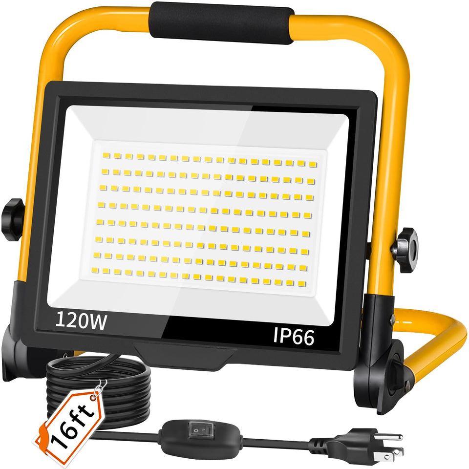 ISUERFY 14400LM LED work light with bright wide beam for large areas