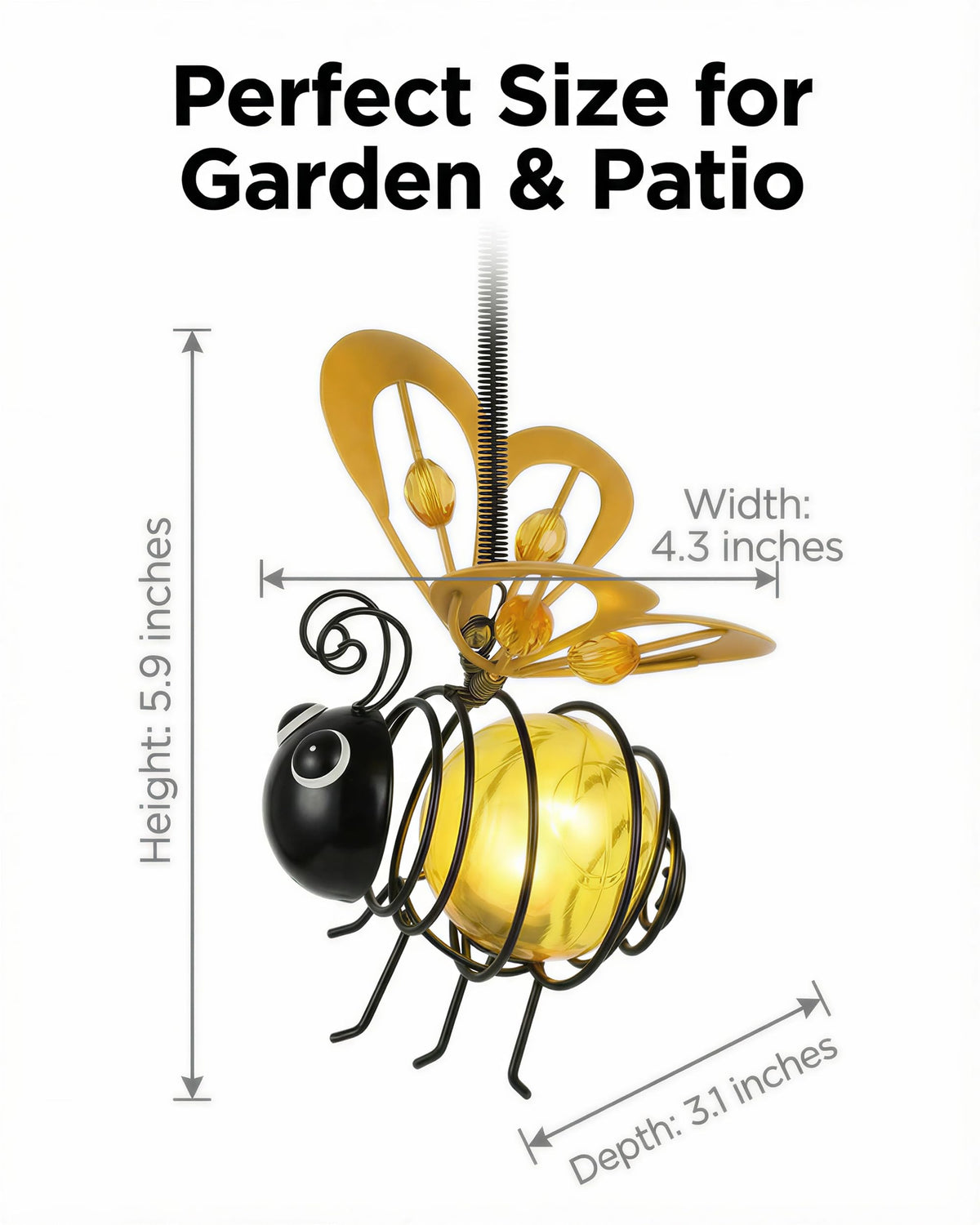 iStatue durable wire hanger supports outdoor bee ornament