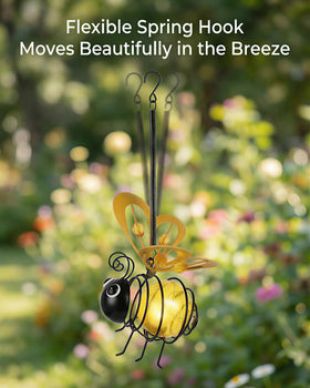 iStatue easy-hang bee light on a branch with hook and wire