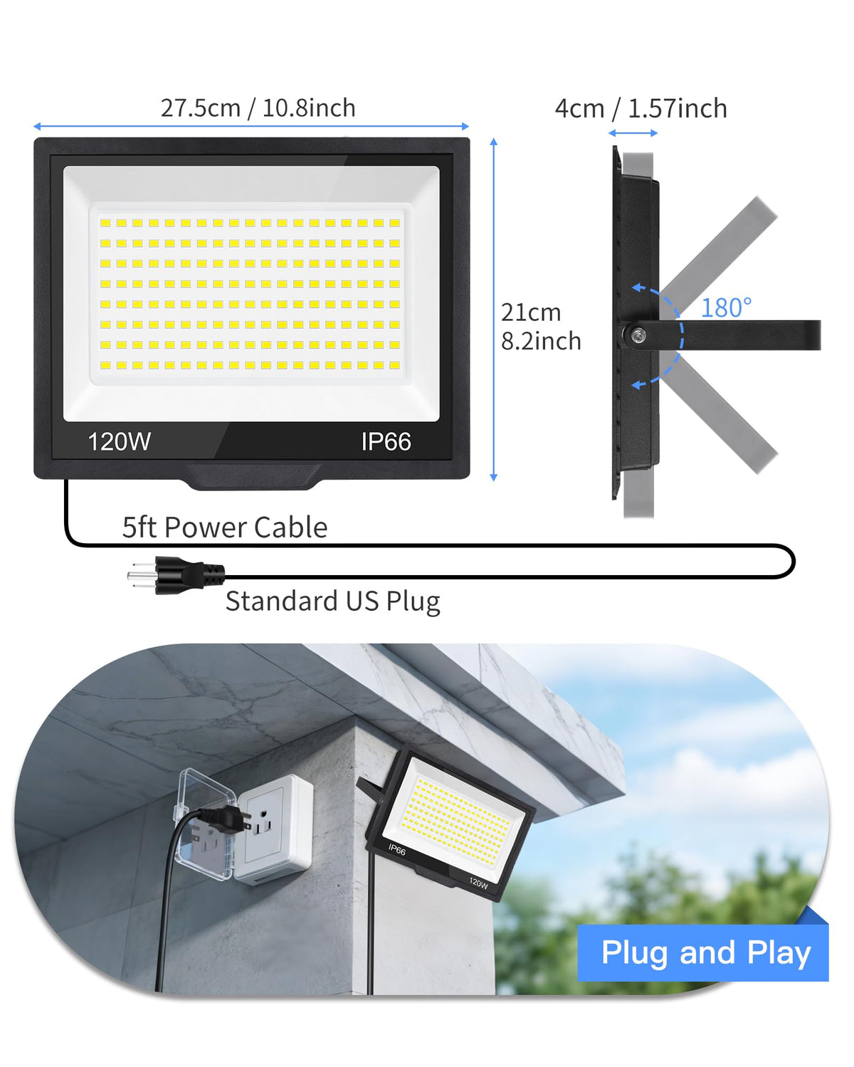 ISUERFY 120-degree beam angle covers wide areas efficiently