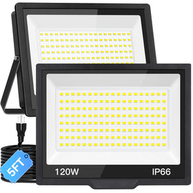 ISUERFY 120W LED flood light outdoor for broad yard illumination