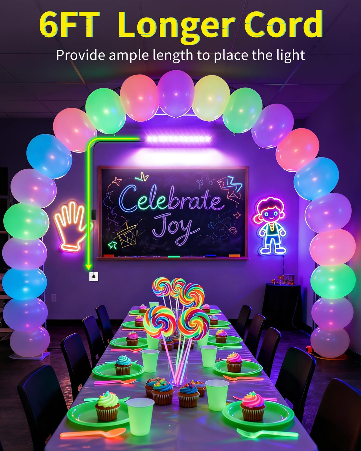 ISUERFY 4-pack 45W black light bar for Halloween decor and spooky ambiance