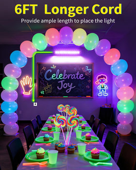 ISUERFY 4-pack 45W black light bar for Halloween decor and spooky ambiance