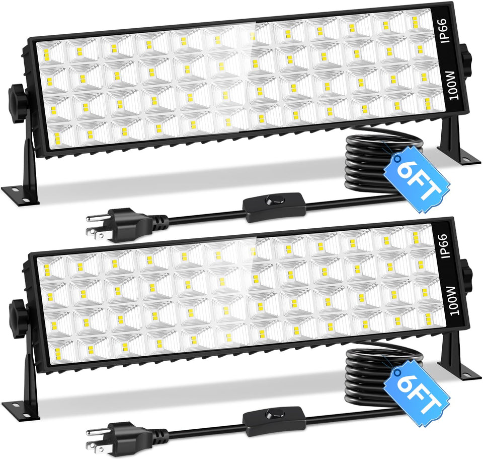 ISUERFY LED shop light front view showing brightness across a large space