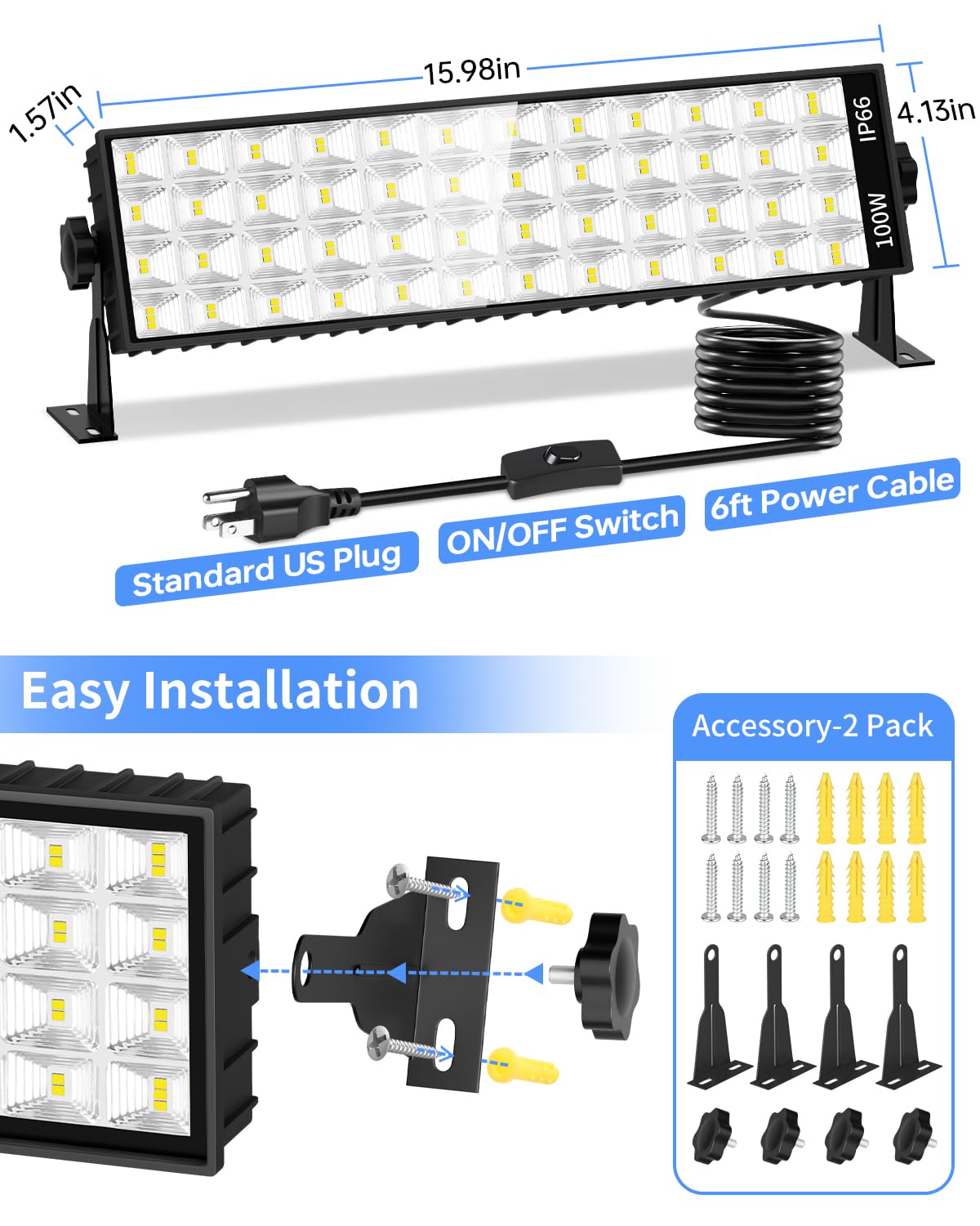 ISUERFY LED shop light IP66 housing for outdoor or damp environments