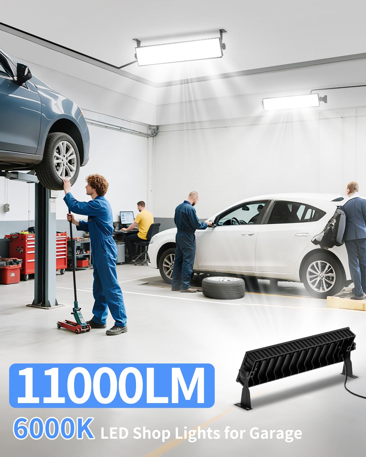 ISUERFY LED shop light wall mount installation in a garage for easy setup