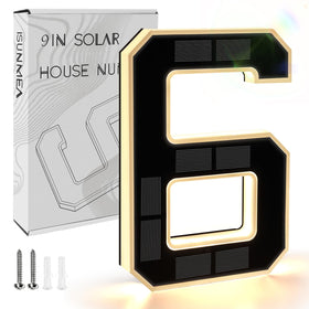 ISUNMEA 9-inch solar lighted house number sign illuminates your home at night
