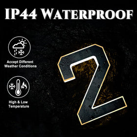 ISUNMEA IP44 waterproof house number resists wind, rain, and snow.