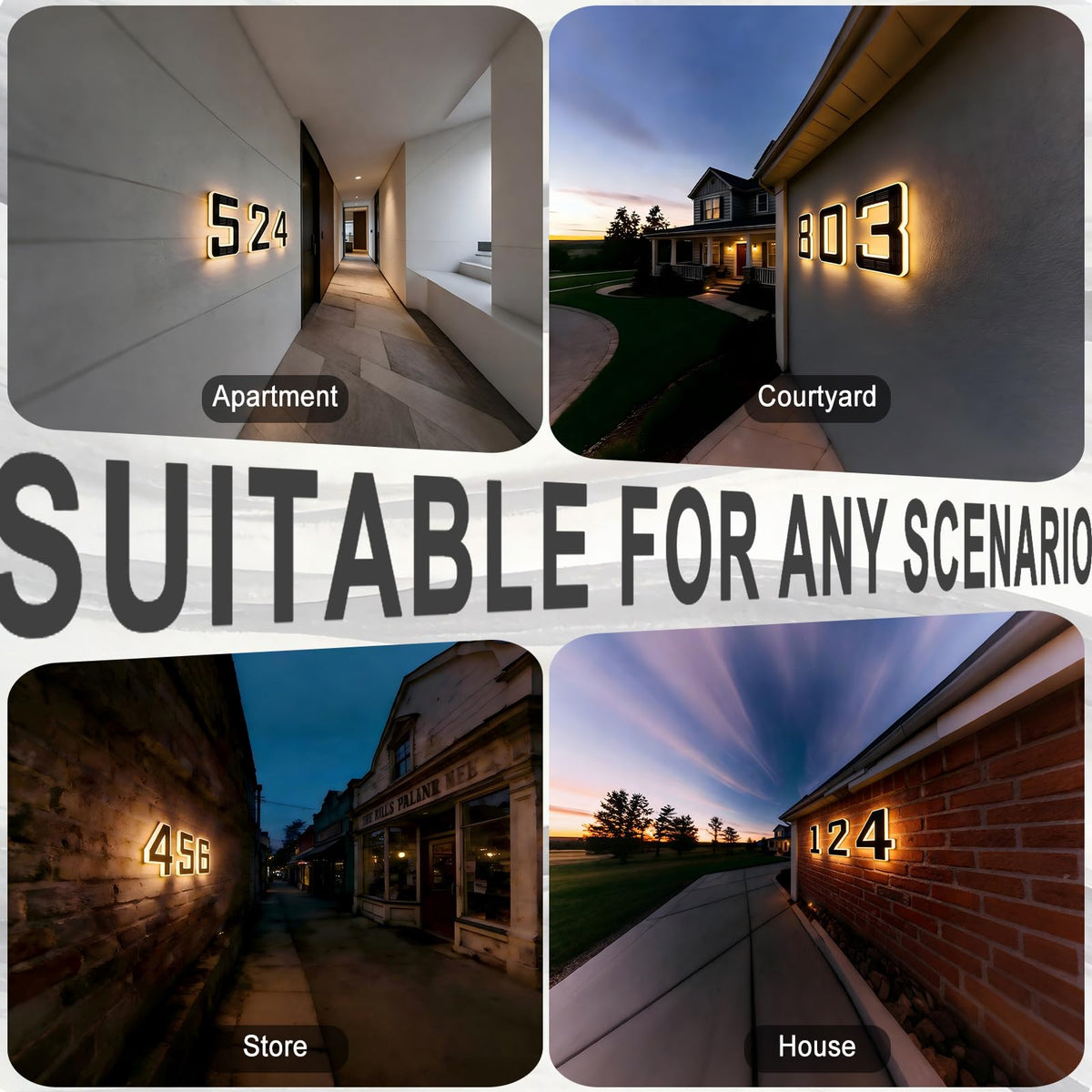 ISUNMEA night glow enhances address recognition for visitors