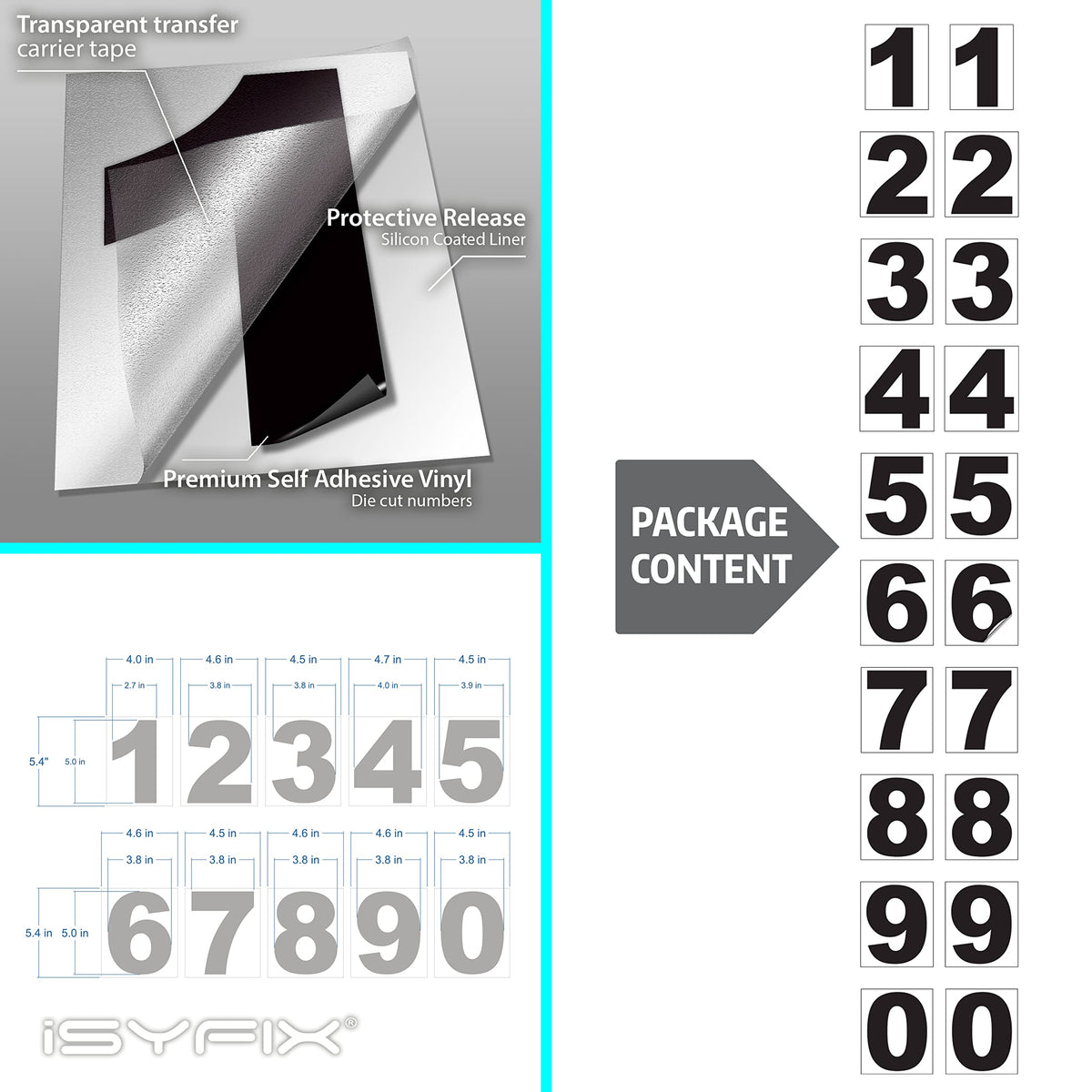 two sets of 0-9 numbers provide full labeling options