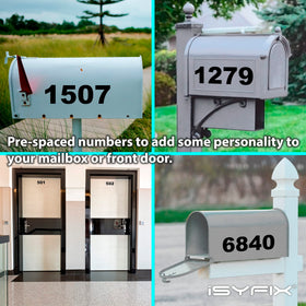 iSYFIX numbers on mailbox display for easy address visibility.