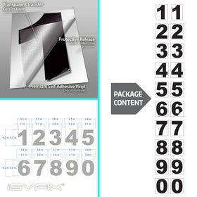iSYFIX outdoor weatherproof vinyl numbers resist rain and sun.