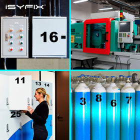 iSYFIX black vinyl numbers on car for durable outdoor labeling